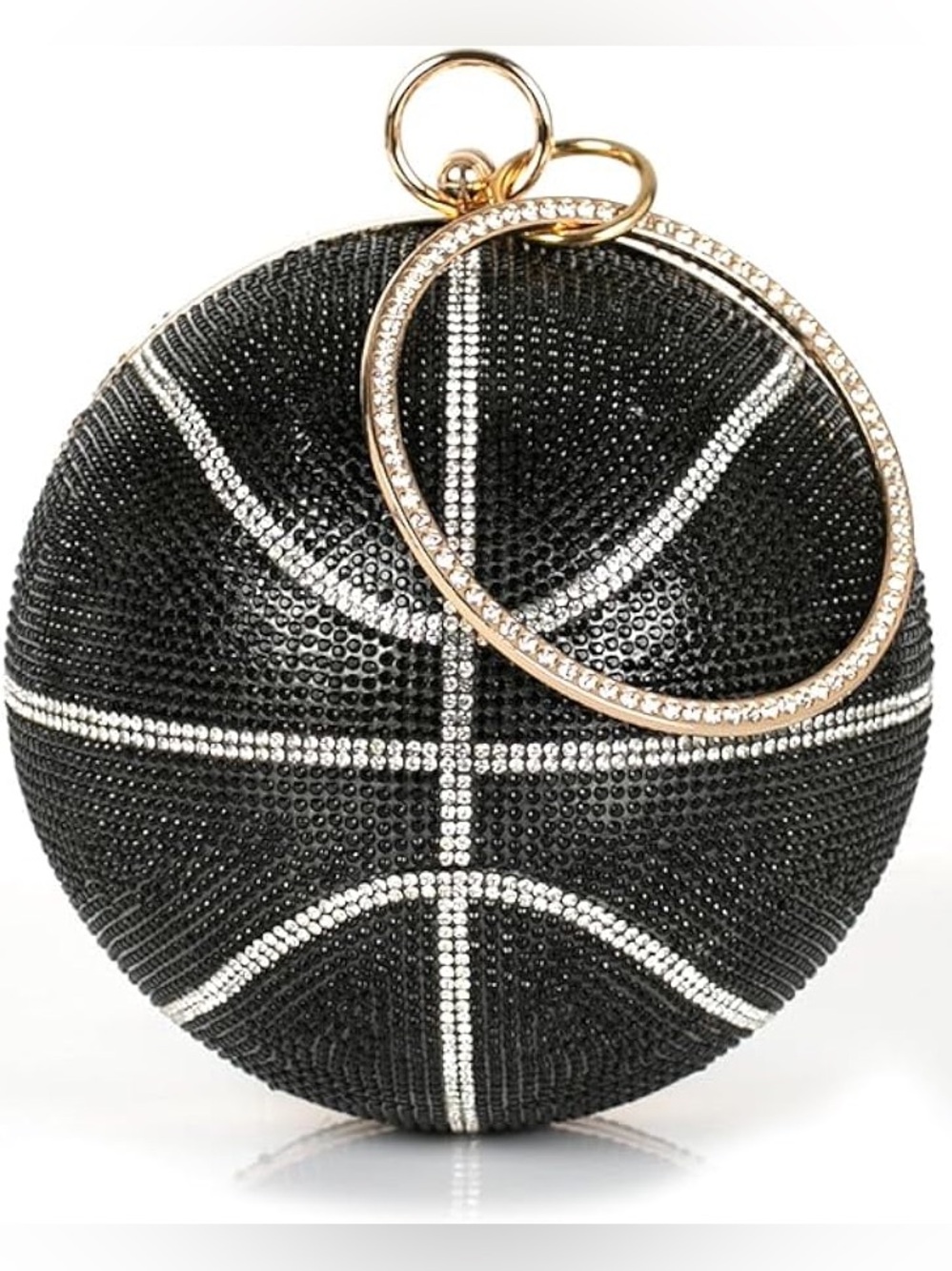 NEW BLING SWAROVSKI CRYSTAL RHINESTONE BASKETBALL CLUTCH HANDBAG PURSE +… - Picture 3 of 17